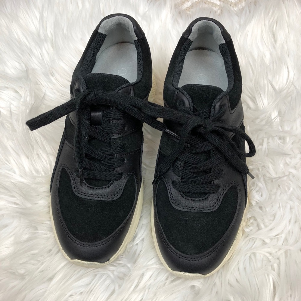 Everlane Tread The Trainer Black Sneaker 6 Leather